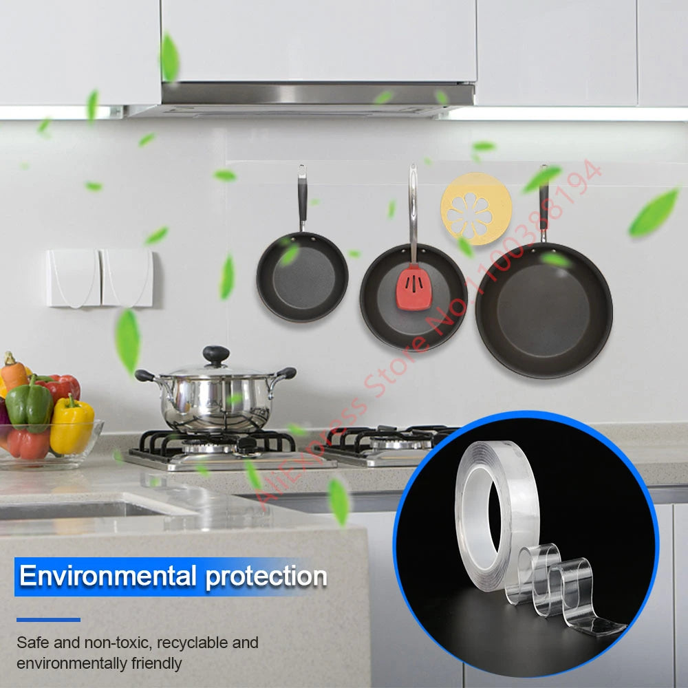 Multifunctional Double Sided Adhesive Tape Waterproof Reusable Wall Stickers Transparent Strong Sticky Glue Car Bathroom Kitchen