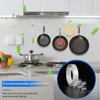 Multifunctional Double Sided Adhesive Tape Waterproof Reusable Wall Stickers Transparent Strong Sticky Glue Car Bathroom Kitchen
