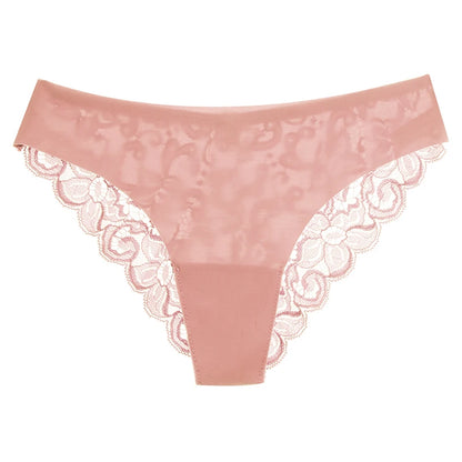 TrowBridge 3PCS Women's Panties Set Sweet Lace Underwear Soft Silk Satin Lingerie French Romantic Woman Briefs Female Sexy Panty