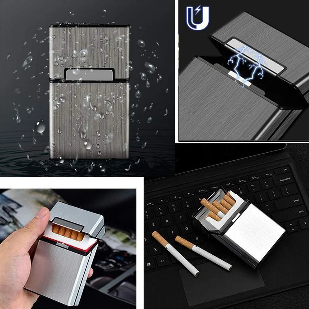 Portable Cigarettes Slim Aluminum Cigarette Case Cigar Tobacco Holder Box Storage Container Smoking Accessories