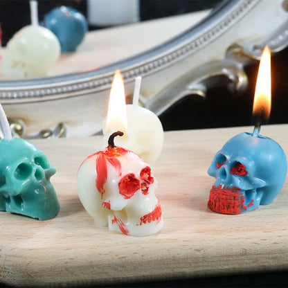 Mini Skull Resin Silicone Molds 3D Skull Head for Candle Wax Casting Chocolate Candy Cake Topper Halloween Party Supplies