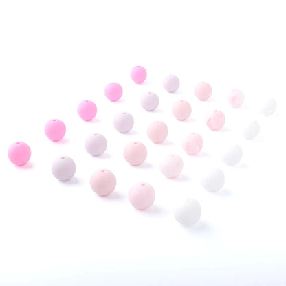 50Pcs 12mm Baby Silicone Beads BPA Free Baby Round Beads Teether Teething Pearl Ball Food Grade For Necklace Pacifier Chain Toys