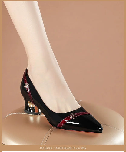 Mid Heel Thick Heel Versatile New Soft Sole Professional Shallow Mouth Comfortable Pointed Women'S Shoes