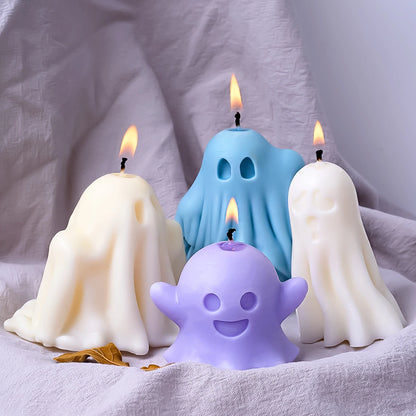 3D Ghost Candle Decoration Silicone Mold DIY Pumpkin Skull Holiday Ccented Casting Mould Plaster Craft Gift Halloween Home Decor