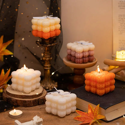 Skull Pumpkin Rubik's Cube Candle Silicone Mold Handmade Halloween Skeleton Decoration Aromatherapy Candle Plaster Resin Mould