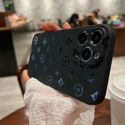 Luxury Retro Classic Phone Case For iPhone 16 15 14 13 12 11Pro Max XR X XS 12Mini 14 15 16 Puls Soft Silicone Black iPhone Case