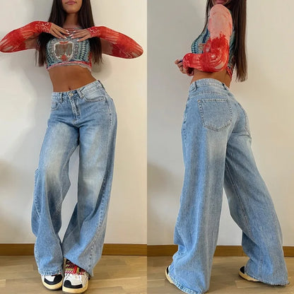Women Jeans Denim Wide Leg Pants