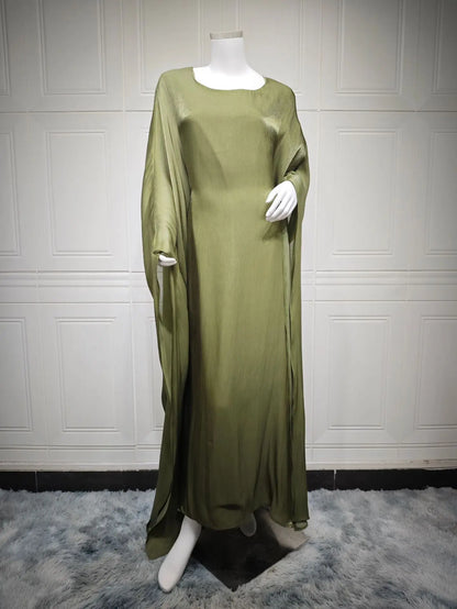 Modest Dress for Women Abaya Bat Sleeve Long Robe Ramadan Morocco Dubai Abayas Kaftan Islam Eid Muslim Vestidos Jalabiya Dresses