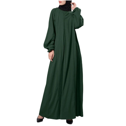 Women Eid Muslim Dress Ramadan Morocco Pleated Party Dresses Dubai Kaftan Islam Vestidos Arab Long Robe Solid Abaya Modest