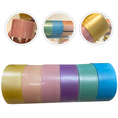 6 Rolls Adhesive Tapes Sticky Ball Tape Colorful Stress Relaxing Sticky Ball Tape Toy Party for Relaxing Toy Rolling Craft Gifts