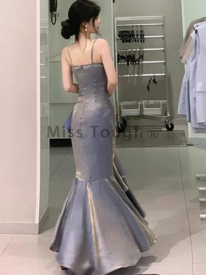 Red Rose Vintage Long Dress Women 2024 Summer Slim Mermaid Spaghetti Strap Floral Dress Female Elegant Sexy Evening Party Dress