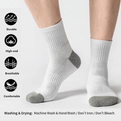 6/12 Pairs Men's Cotton Running Crew Socks Middle Tube High Quality Casual Breathable Sports Socks For Men and Women Soft Sock