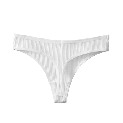 BZEL 3PCS Sexy Women Panties Comfortable G-String Lingerie Striped Low-Rise Thongs Sports Underpants Cotton Breathable Underwear