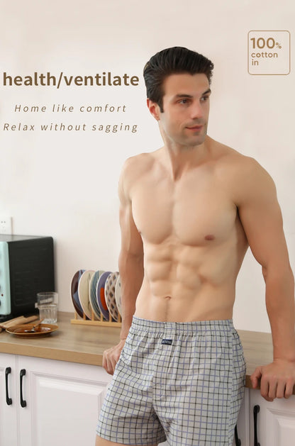 Big Underpants Pajama Bottoms at home High waist Allo pants plus size boxer briefs for men cotton slacks all high-waisted boxers
