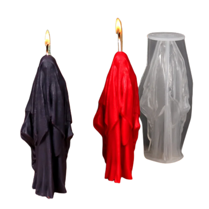 Halloween Candle Mold Spooky Party Flexible Clear Skull Head Aromatherapy Plaster Silicone Molds for Resin Candle Making Tools