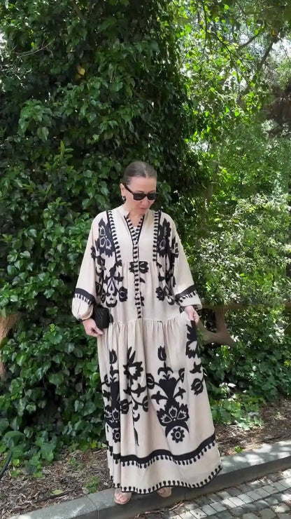 Abaya Muslim Dress Party Women Long Robe Print Jalabiya Eid Ramadan Morocco Dubai Abayas Kaftan Islam Arab Modest Vestidos