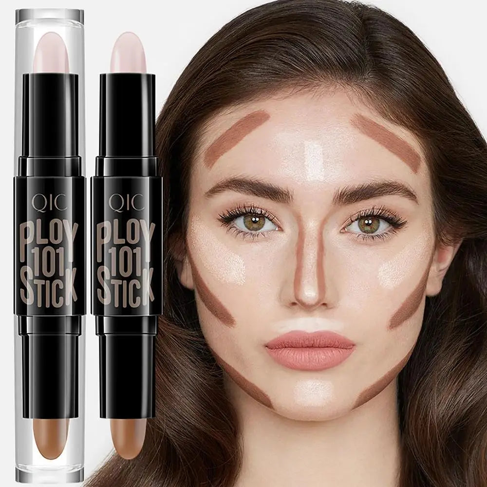 Double Head Highlighter Sticks Waterproof Matte Highlighter Foundation Sculptor Highlighter Makeup Stick Shadow Concealer Pencil