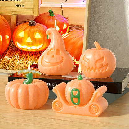 DIY Grimace Squash Silicone Candle Mould Funny Face Cushaw Resin Soap Mold Halloween Party Pumpkin Carriage Chocolate Cake Decor