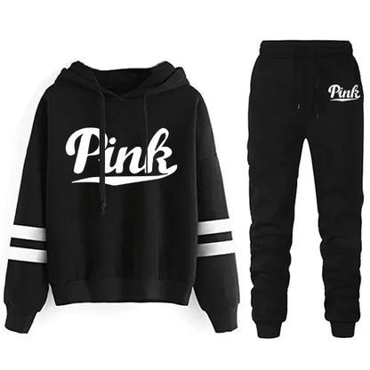 Fashion Printed Women's Tracksuit Spring Autumn Two Pieces Set Hooded Sweatshirt and Sweatpants Casual Female Jogging Suit