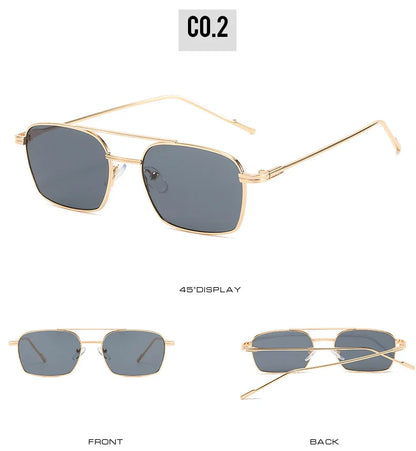 Dropshipping Fashion Square Sunglasses Men Women Metal Sun Glasses Retro Sun Glasses Vintage High Quality Gafas Oculos De Sol