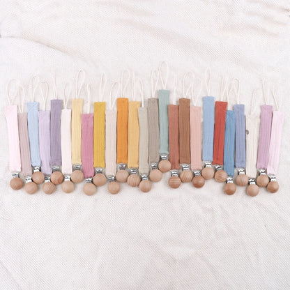 Baby Cotton Pacifier Chain Beech  Pacifier Clip Infant Teething Toy Holder Dropshipping