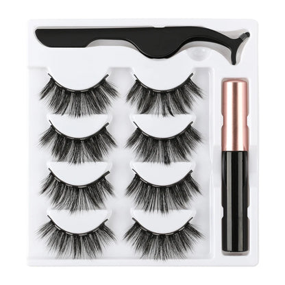 Magnetic Eyelashes Set 3/4/5/10 Pairs Natural Magnet False Eyelashes Makeup Kit Reusable Soft Mink Lashes Eyelash Extension Tool