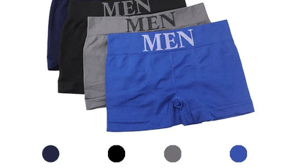 3Pcs/Lot Men's Panties Underwear Boxers Breathable Man Boxer Solid Underpants Comfortable Male Brand Shorts Black Blue Underwear