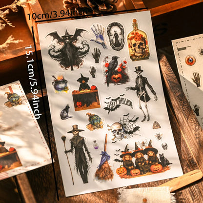 KSCRAFT 2sheets Halloween Rub On Sticker Scrapbooking Junk Journal Crafts Transfer Stickers DIY Photo Albums Decorative