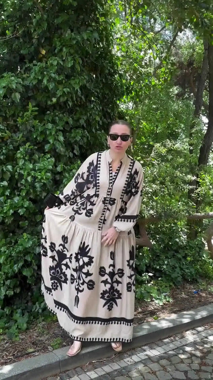 Abaya Muslim Dress Party Women Long Robe Print Jalabiya Eid Ramadan Morocco Dubai Abayas Kaftan Islam Arab Modest Vestidos