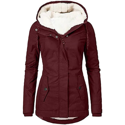 Women Splice Zipper hooded Coats