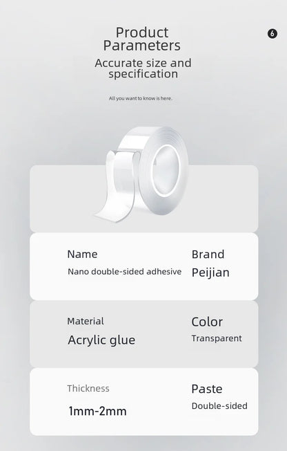 High Viscosity Seamless Transparent Nano Double-sided Tape Diy Bubble Blowing Tiktok Magic Tape Strong Adhesive