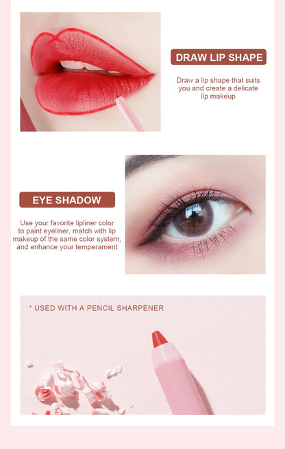 12 Colour Matte Lip Liner Pencil Carving Labial Makeup Lasting Brown Lip Liners Waterproof Lipstick Pen Lip Contouring Cosmetics