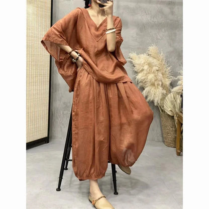 Loose Ramie Set For Women