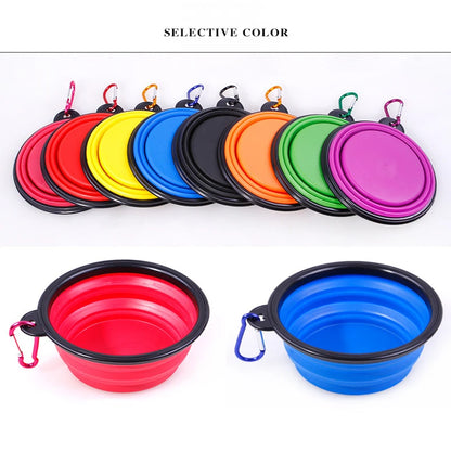 1000ml Large Collapsible Dog Pet Folding Silicone Bowl Outdoor Travel Portable Puppy Food Container Feeder Dish Bowl
