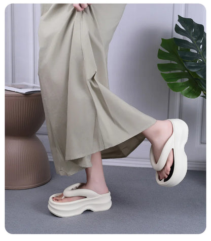 Summer Women's Flip Flops Comfortable Non Slip EVA Thick Sole Sandals 2024 New Fashionable Outdoor Soft Sole Slippers Women
