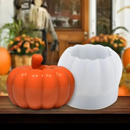 DIY Silicone Pumpkin Candle Mold white 3D Pumpkin Mould Smooth Pumpkin Soap Mold Halloween