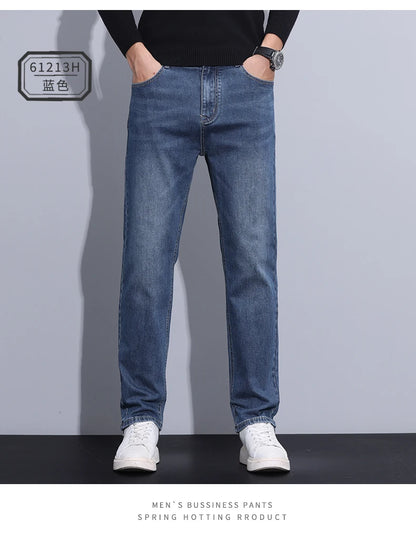 2024 new case fashion trend Youth light business jeans fashion versatile MEN'S loose straight pants MEN'S pants