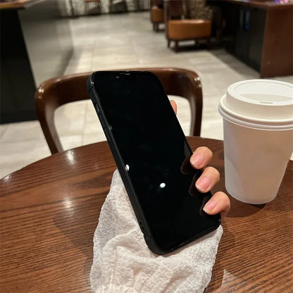 Luxury Retro Classic Phone Case For iPhone 16 15 14 13 12 11Pro Max XR X XS 12Mini 14 15 16 Puls Soft Silicone Black iPhone Case