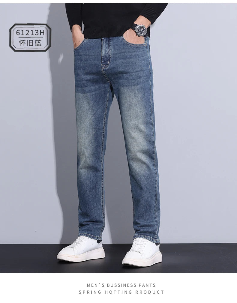 2024 new case fashion trend Youth light business jeans fashion versatile MEN'S loose straight pants MEN'S pants