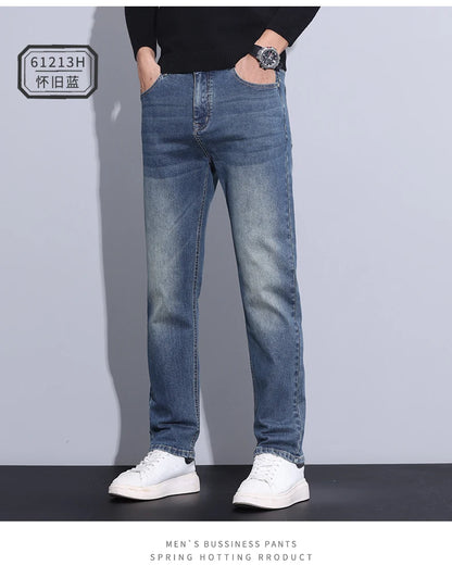 2024 new case fashion trend Youth light business jeans fashion versatile MEN'S loose straight pants MEN'S pants