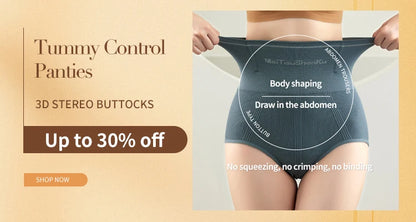 Flarixa Seamless Women Tummy Control Panties High Waist Flat Belly Shaping Panties Slimming Belly Underwear Antibacterial Briefs
