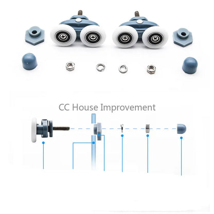 Twin Shower Door Rollers/Runners Wheels Shower Room Pulley