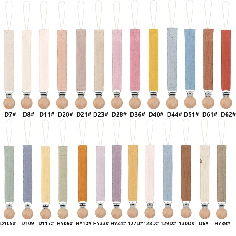 Baby Cotton Pacifier Chain Beech  Pacifier Clip Infant Teething Toy Holder Dropshipping