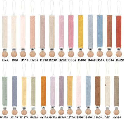 Baby Cotton Pacifier Chain Beech  Pacifier Clip Infant Teething Toy Holder Dropshipping