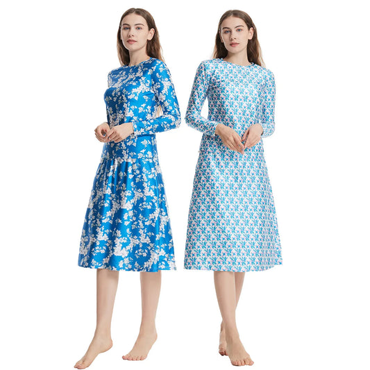 Summer Women Swimwear Islamic Beach Suits Muslim Lady Three-Piece Modest Long Sleeves Tops Skirts Burkinis Swimsuit for Female