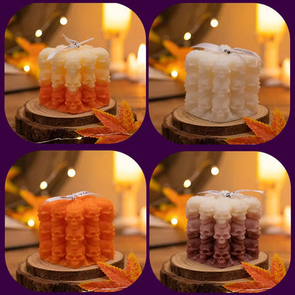 Skull Pumpkin Rubik's Cube Candle Silicone Mold Handmade Halloween Skeleton Decoration Aromatherapy Candle Plaster Resin Mould