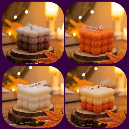 Skull Pumpkin Rubik's Cube Candle Silicone Mold Handmade Halloween Skeleton Decoration Aromatherapy Candle Plaster Resin Mould