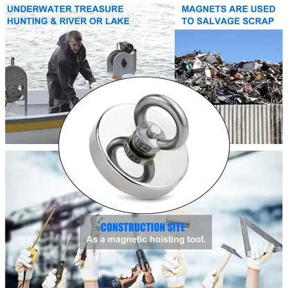 2024 Super Strong Neodymium Fishing Magnet Hook N52 Iman Rare Earth Magnet With Countersunk Hole imanes Magnetic Salvage Magnet