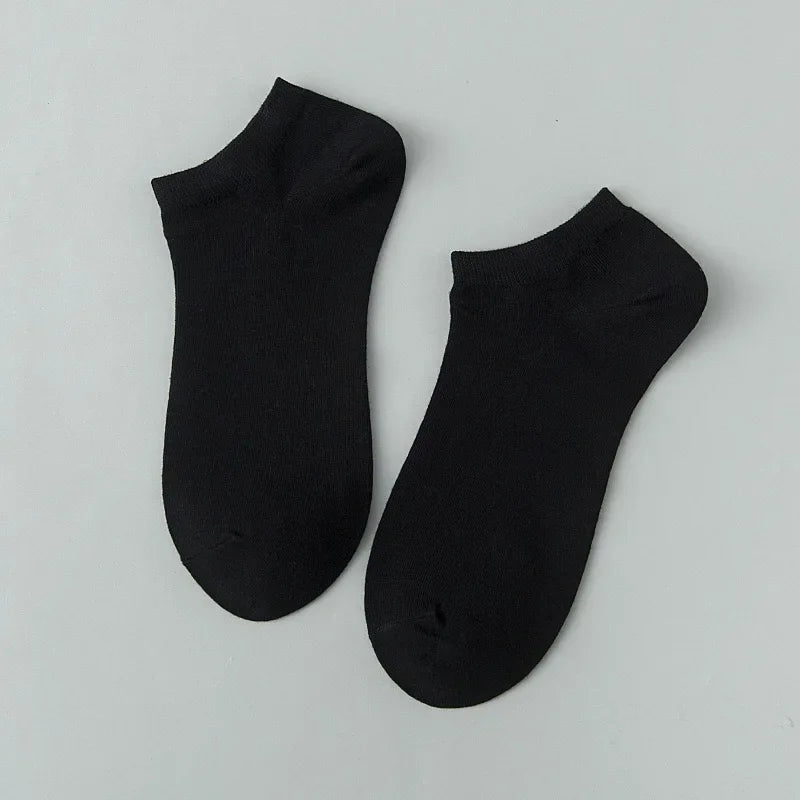 30Pairs/Lot Men's Business Polyester Cotton Socks Black Gray Casual Ankle Socks Antibacterial Soft Fabric Elastic Socks EU38-44