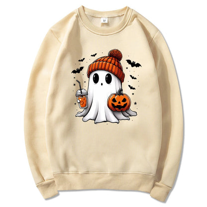 Halloween Ghost Sweatshirt Cute Halloween Pullover Halloween Women's Hoodie Spooky Season Tee Trick or Treat Sweatshirts